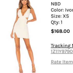 NBD Ivory Cut Out Dress with Slit